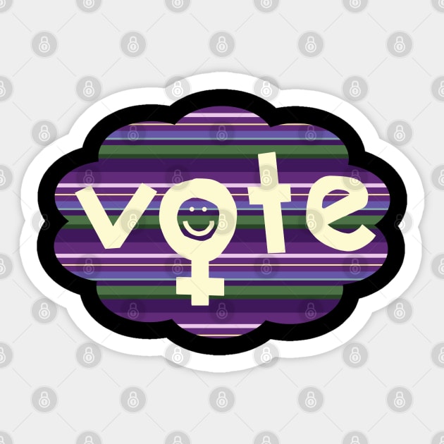 Lavender Stripes Women Vote Sticker by ellenhenryart